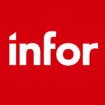 Infor logo white text on red background